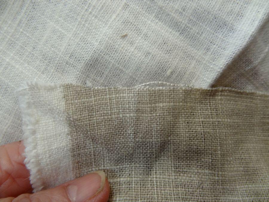 Toile de lin effet doupion teinte ficelle 2