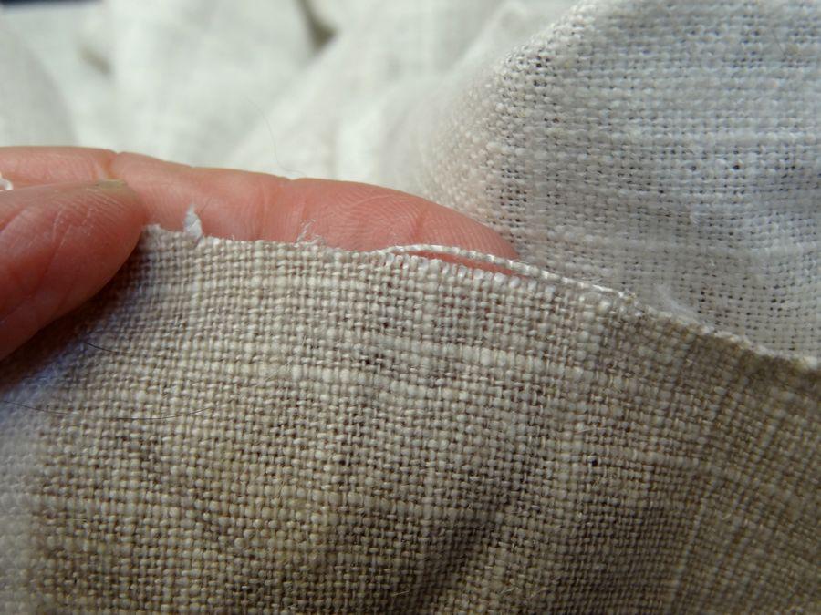 Toile de lin effet doupion teinte ficelle 5