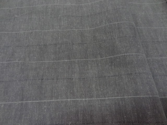 Toile de lin gris chinee a bandes 1