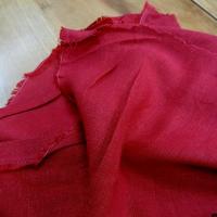 Toile de lin rouge cerise 2 