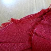 Toile de lin rouge cerise 3 