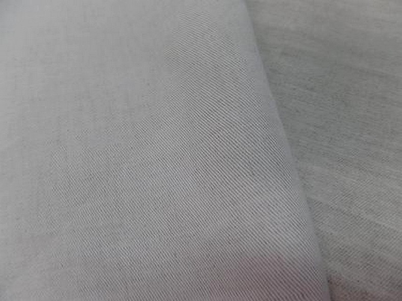 Toile de lin sergee blanc casse 3