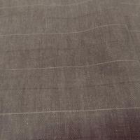 Toile de lin taupe chine a fines rayures 1 