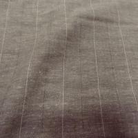 Toile de lin taupe chine a fines rayures 2 