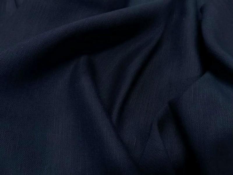Toile de lin teinte bleu encre 1