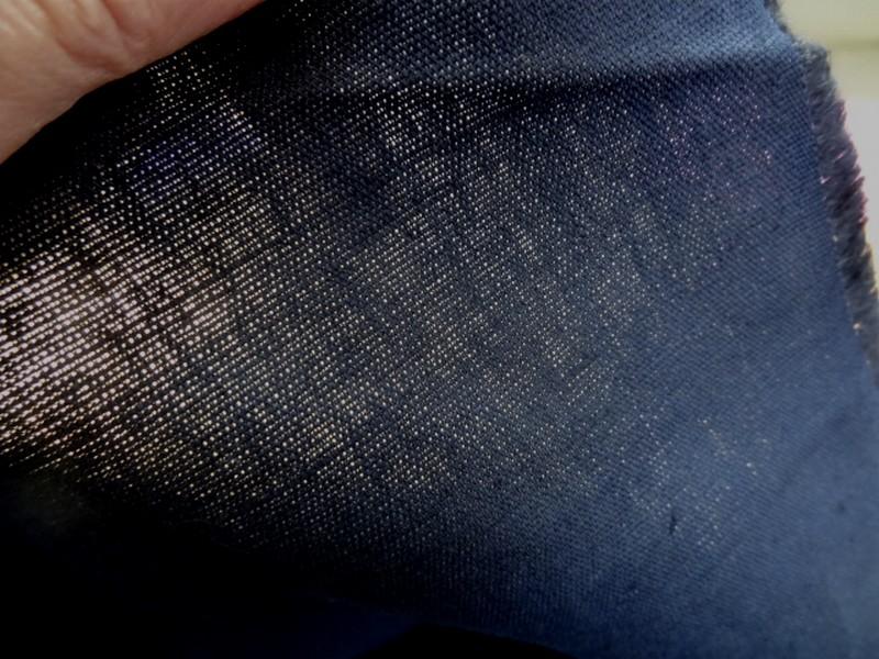 Toile de lin teinte bleu encre 5