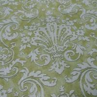 Tres beau lin imprime naturel vert3