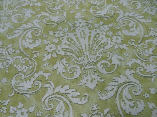 Tres beau lin imprime naturel vert3