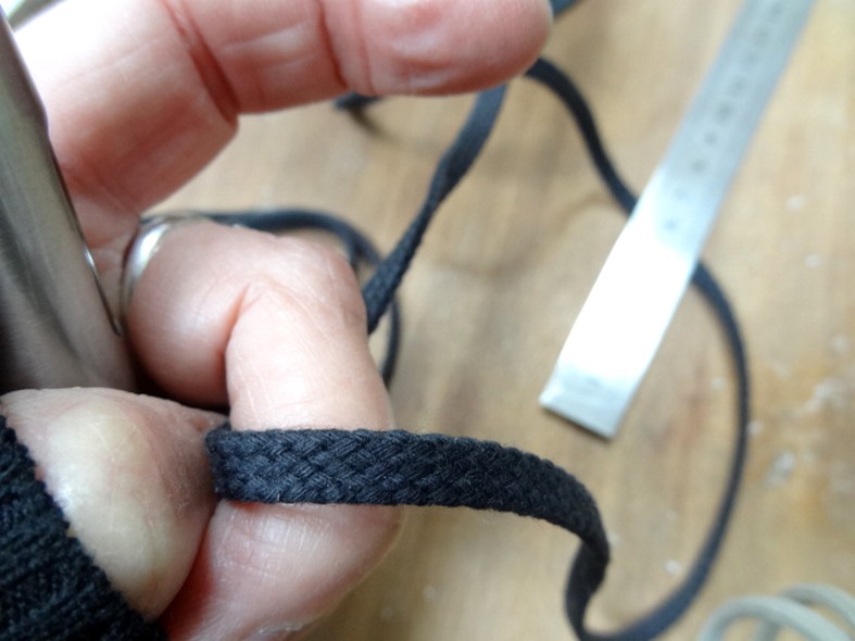 Tresse plate coton noir 3