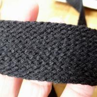 Tresse plate en lainage noire 2 