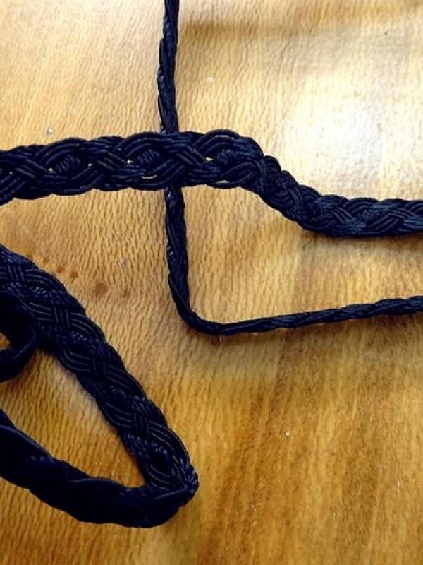 Tresse plate fantaisie viscose et coton bleu de minuit 1 