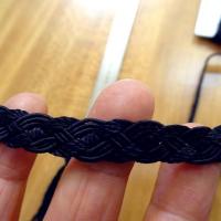 Tresse plate fantaisie viscose et coton bleu de minuit 3 