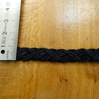 Tresse plate fantaisie viscose et coton noire 2 