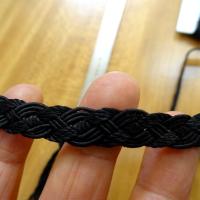 Tresse plate fantaisie viscose et coton noire 3 