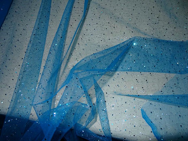Tulle bleu azur a paillettes 1