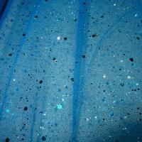 Tulle bleu azur a paillettes 2