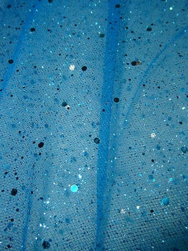 Tulle bleu azur a paillettes 2 