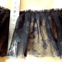 Tulle double epaisseur pre fronce fleuri 2