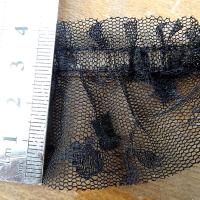 Tulle pre plisse noir motif tulipe 2 