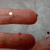 Tulle rouge vermillon paillettes projetees 1