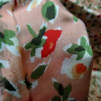 Twill de soie fond saumon fleuri 3 