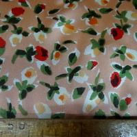 Twill de soie fond saumon fleuri 4 