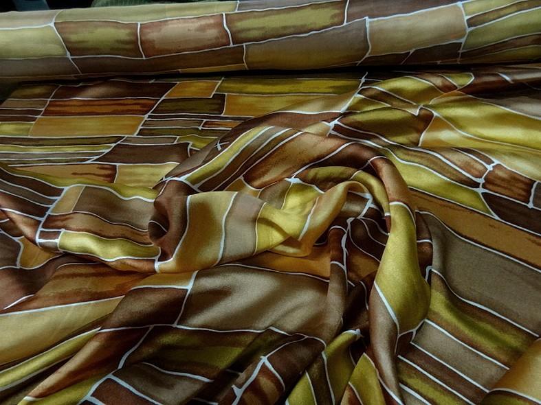 Twill de soie motif graphique vintage teintes automne 2 1