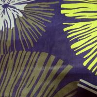 Twill de soie violet fleurs geantes anis et kaki 1