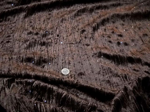 Velours a sequins marron chocolat