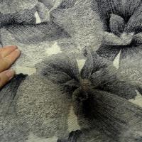 Velours ameublement tons gris larges fleurs 3