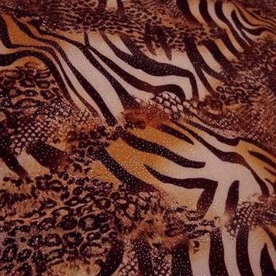 Velours aubergine reversible motifs zebre serpent leopard 1 