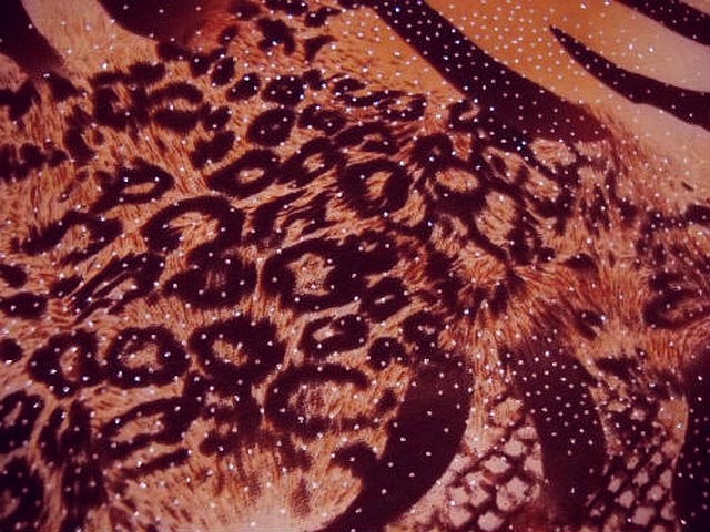 Velours aubergine reversible motifs zebre serpent leopard 2