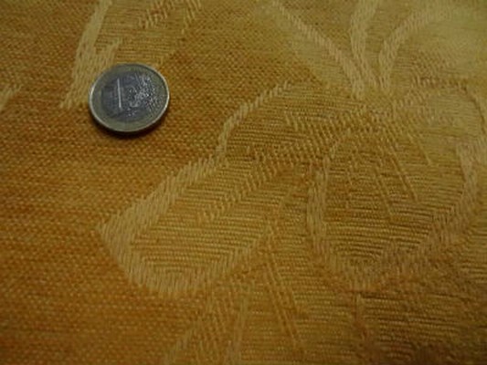 Velours coton ameublement façonné jaune orange 3