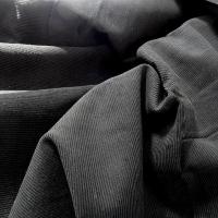 Velours coton mille raies noir uni 4