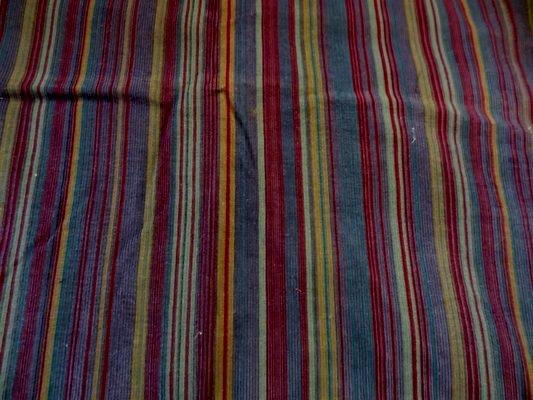 Velours de coton fines rayures colorées 01