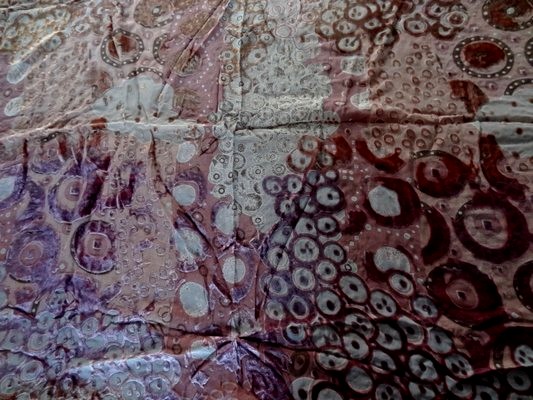 Velours de soie dévoré beige rose indien 01