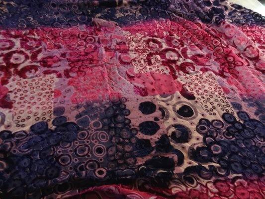 Velours de soie dévoré fuschia violet 01