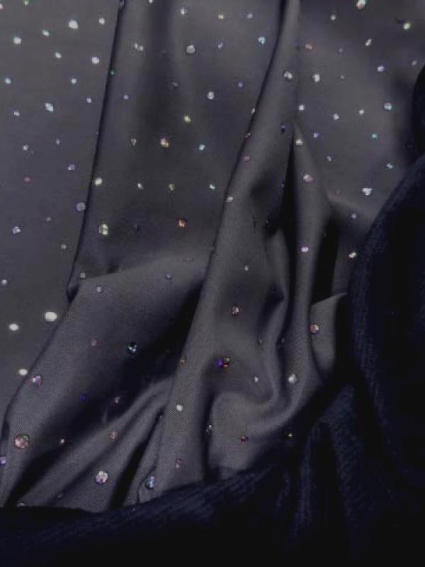 Velours double faces bleu nuit et gris strass 2 