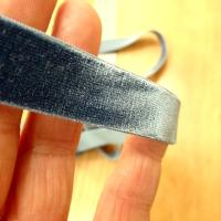 Velours elastique plat bleu petrole 15 mm 1 