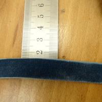 Velours elastique plat bleu petrole 15 mm 3 
