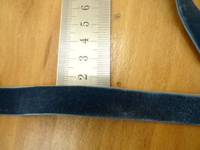 Velours elastique plat bleu petrole 15 mm 3