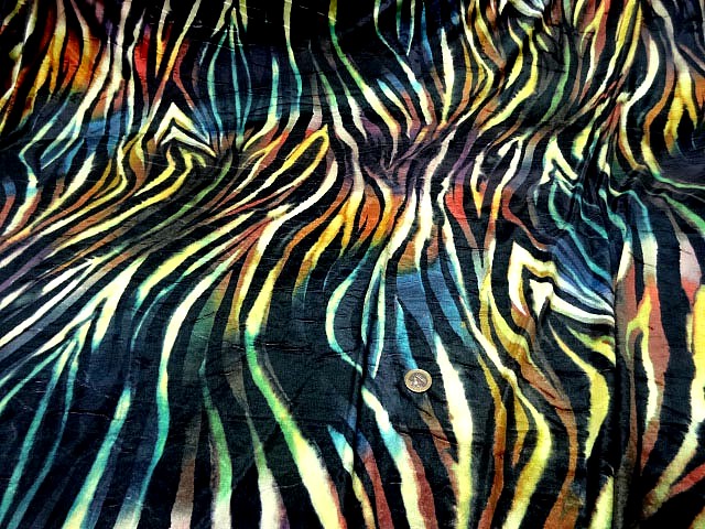 Velours lycra imprime zebre multicolore