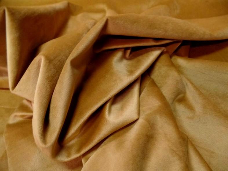 Velours ras d ameublement ocre doré