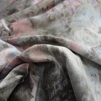 Velours ras fleurs pastel rose et bleu 7 