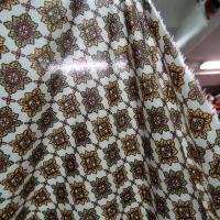 Viscose blanc casse motifs vintage moutarde et tilleul 5 