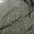 Viscose coton motif reptile vert bronze 1