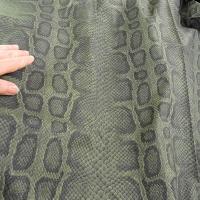 Viscose coton motif reptile vert bronze 3 