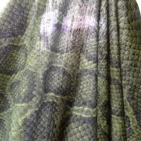 Viscose coton motif reptile vert bronze 5 