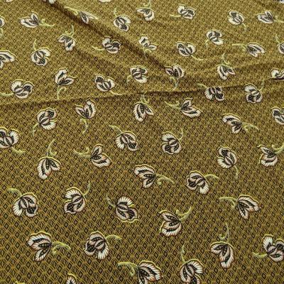 Viscose coton ocre motif africain 1 