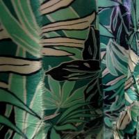 Viscose feuilles de palmier jade et bleu marine 1 